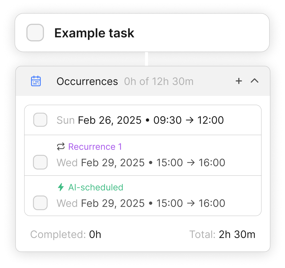 Calendar occurrences as first-class objects